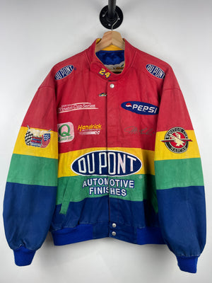 Vintage 90s Nascar Jeff Hamilton Jeff Gordon Dupont Red Racing Jacket