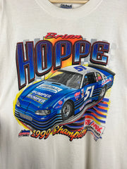 Vintage 90s Nascar Brian Hoppe Gildan White Tee
