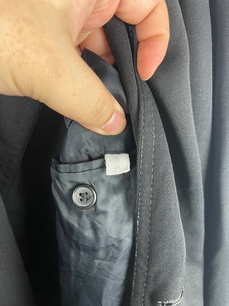 Vintage 90s Christian Dior Monsieur Black Wool Trench Coat