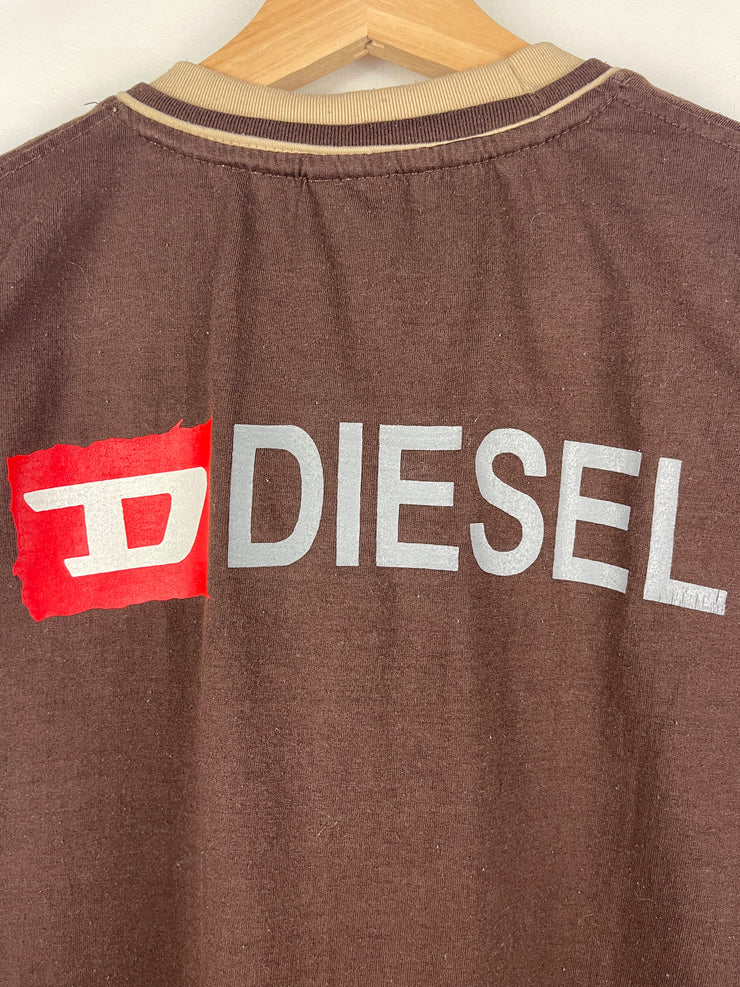 Diesel Spellout Brown & Cream Tee