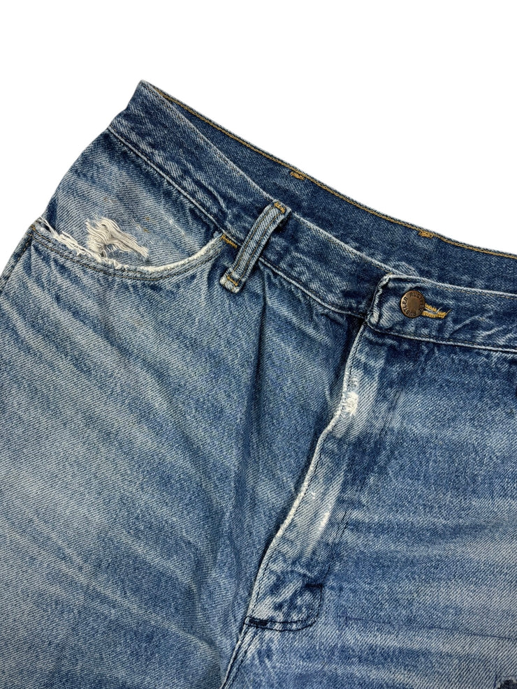 Vintage 70s Rustler Patchwork Blue Denim Jeans