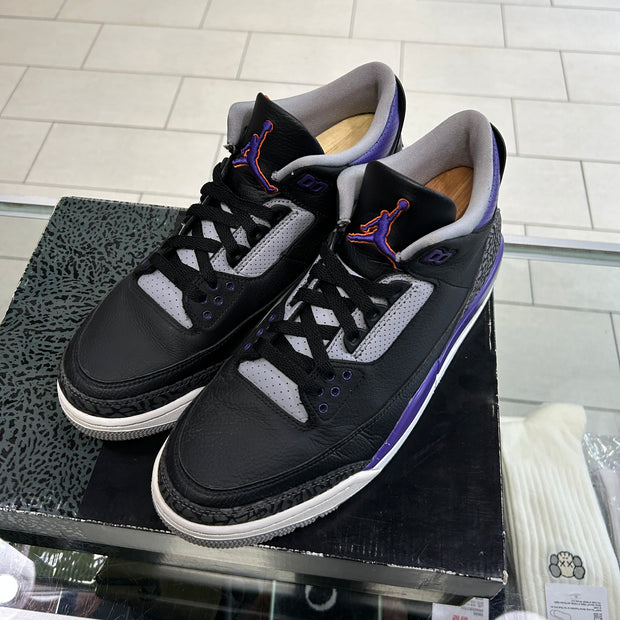 Jordan 3 Black Court Purple