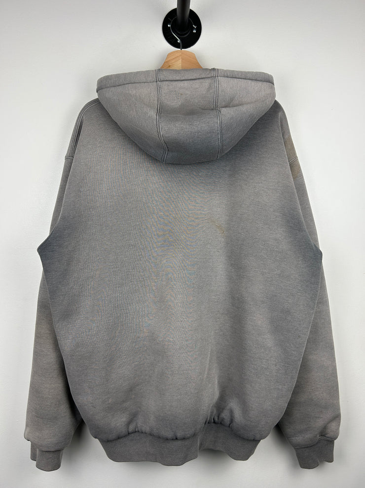 Vintage 90s Carhartt Patch Thermal Lined Faded Grey Zip Up Hoodie