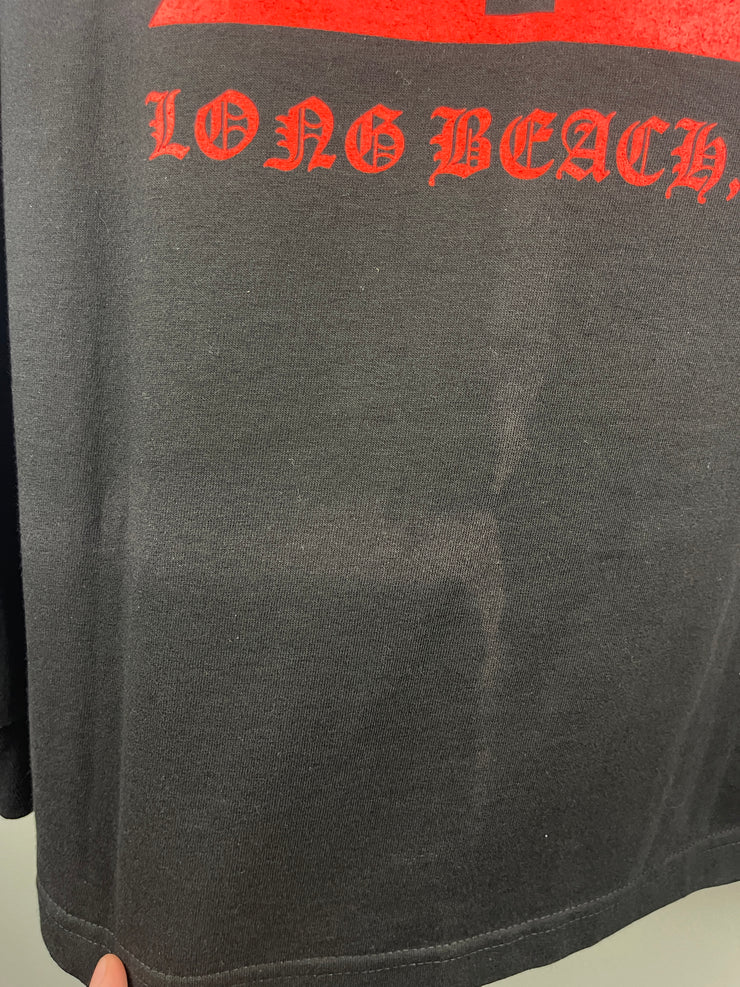 Vintage 2003 West Coast Choppers Flames Skull Black Long Sleeve