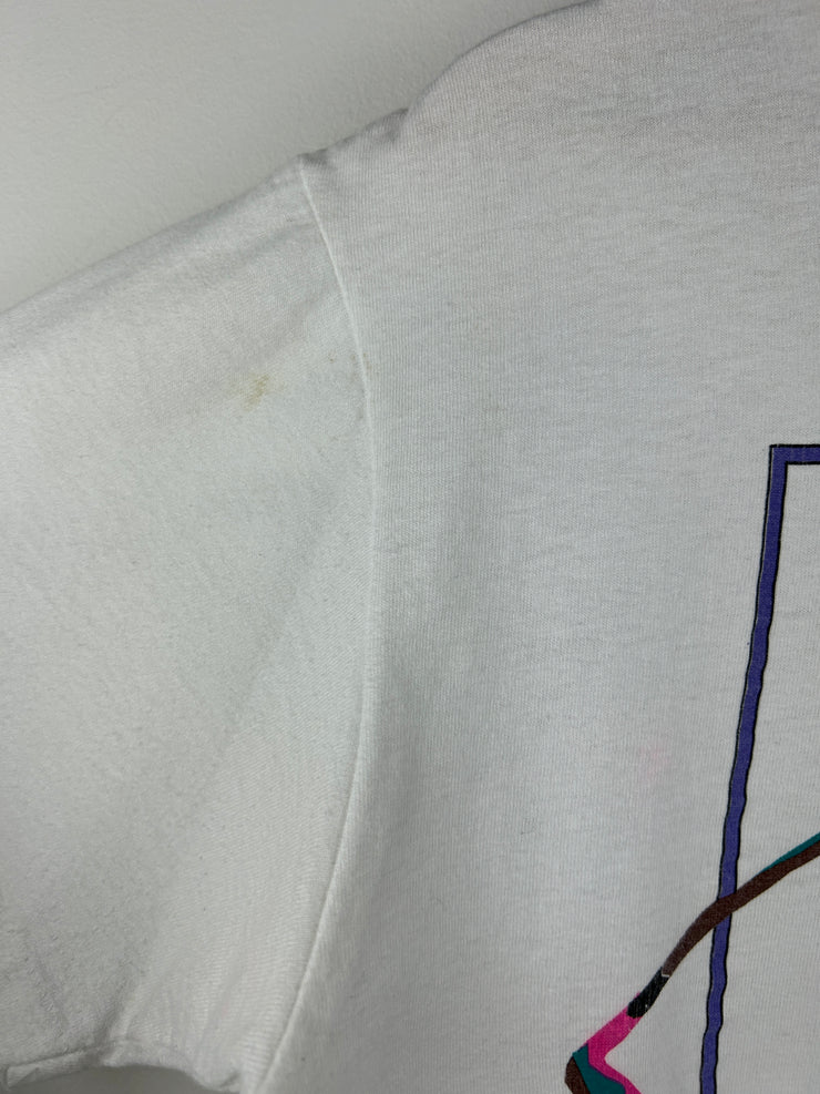 Vintage 90s Golf Art White Tee
