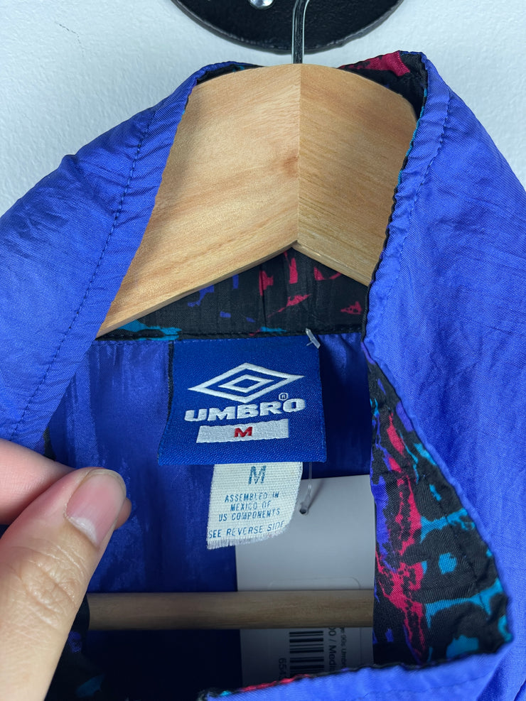 Vintage 90s Umbro Abstract Purple & Black Windbreaker
