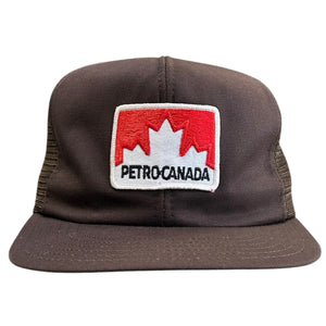 Vintage 90s Petro Canada Gas Station Brown Trucker Snapback Hat