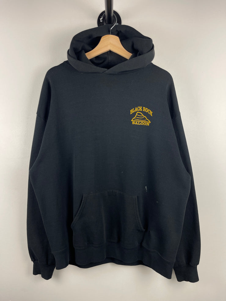 Vintage 90s Black Rock Saloon Cowboy Boots Black Hoodie