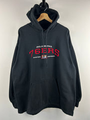 Vintage NBA Philadelphia 76ers Embroidered Black Hoodie