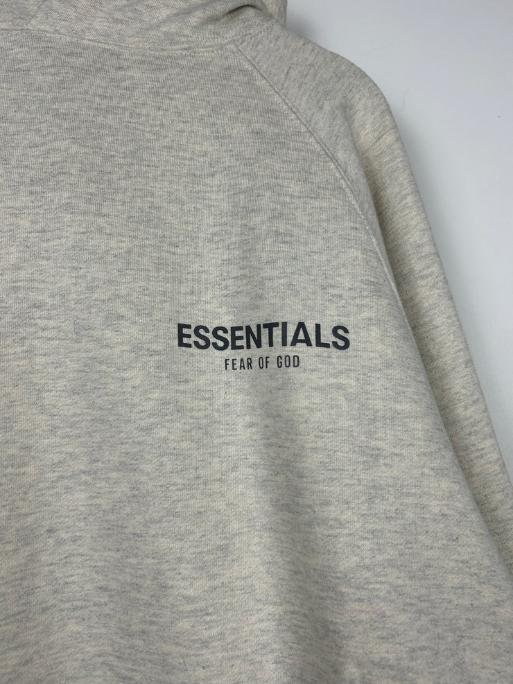 Fear Of God Essentials Light Oatmeal Grey Hoodie