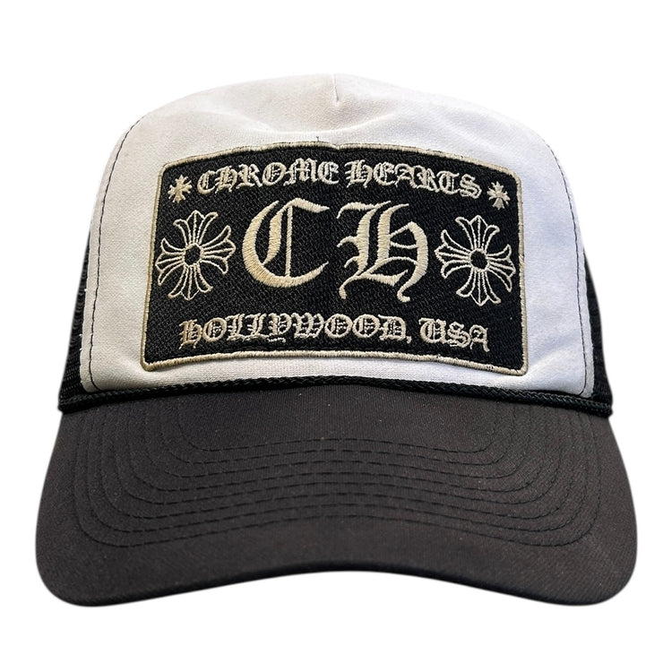 Chrome Hearts Hollywood Black & White Trucker Hat