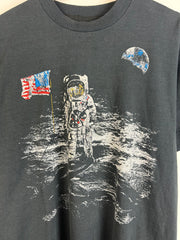 Vintage 90's Man On The Moon Landing Black Tee