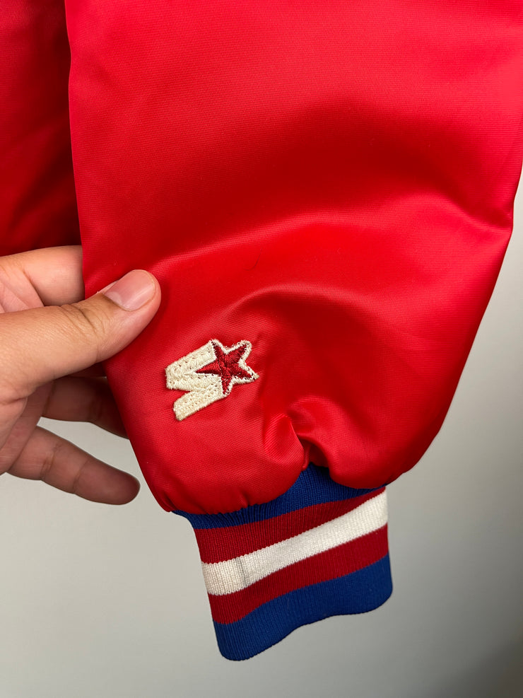 Vintage 90s NHL Starter Montreal Canadiens Red Satin Bomber Jacket