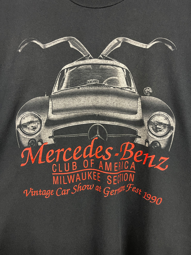 Vintage 90s Mercedes 300SL Gullwing Car Show Black Tee