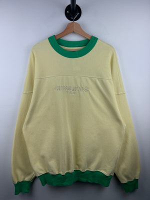Vintage 90s Guess USA Embroidered Yellow & Green Crewneck