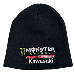 Vintage Monster Energy Pro Circuit Kawasaki Black Skully Beanie