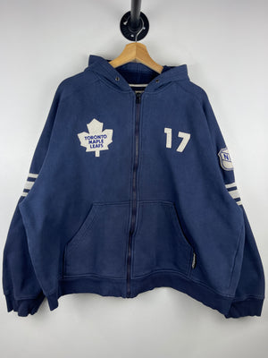 Vintage NHL CCM Toronto Maple Leafs Wendel Clark Navy Zip Up Hoodie