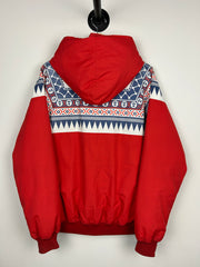 Bape Aztec Print Insulated Red Hooded Jacket