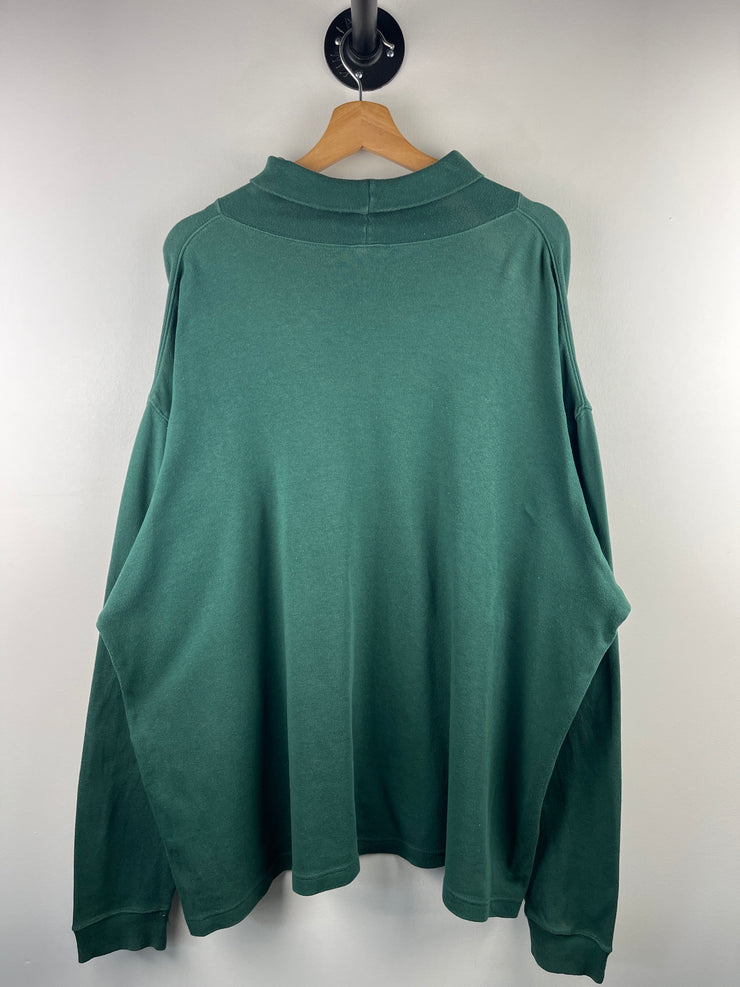 Vintage 90s Carhartt Spellout Embroidered Green Turtle Neck Long Sleeve