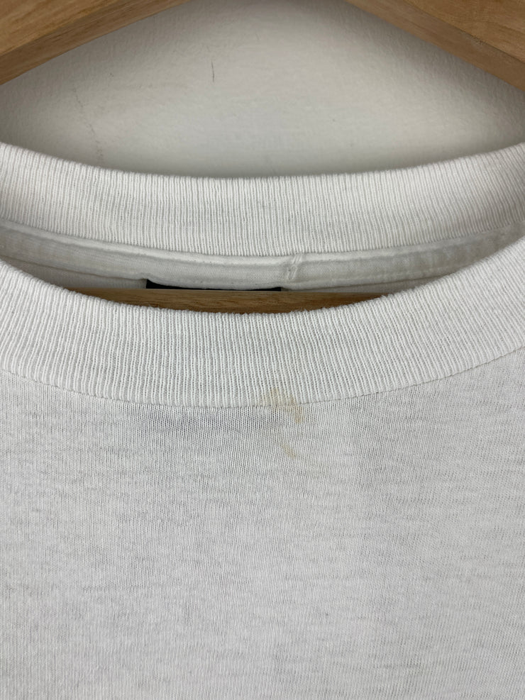 Vintage 90s Big Johnson Army Drop Em Soldier White Tee