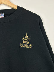 Vintage 90s Trump Taj Mahal Embroidered Black Crewneck