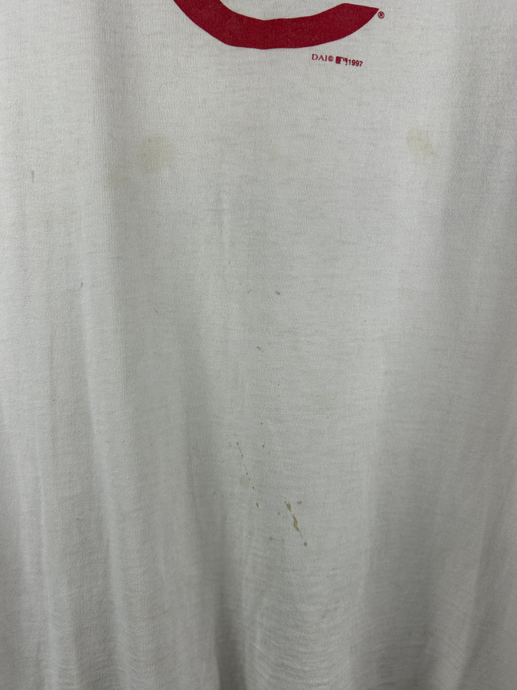 Vintage 90s MLB Cincinnati Reds White Tee