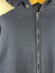 Vintage 90s Jerzees Blank Navy Zip Up Hoodie