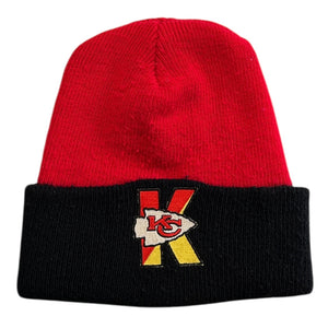 Vintage 90s NFL Kansas City Chiefs Red & Black Beanie