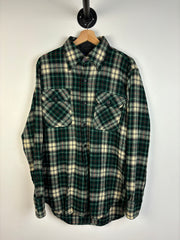 Vintage 80's JC Penny Virgin Wool Green Flannel