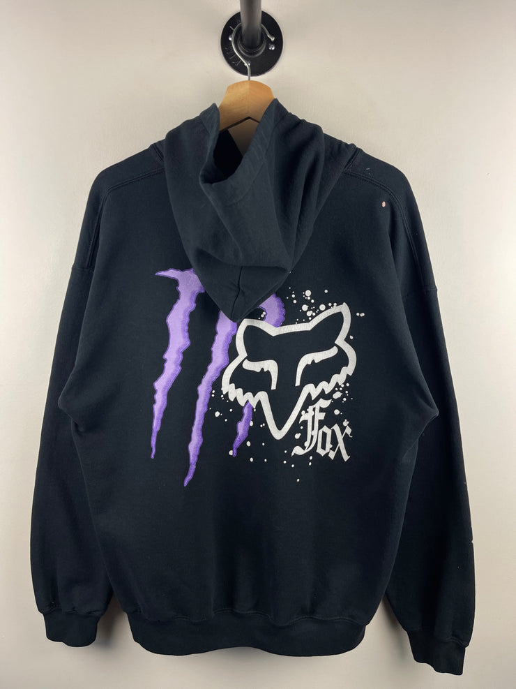 Vintage Y2K Fox Racing Monster Black Hoodie
