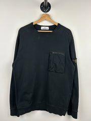 Stone Island Chest Pocket Black Crewneck