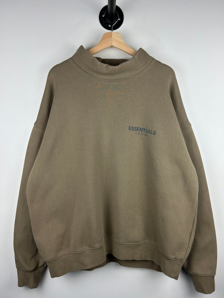 Fear Of God Essentials Brown Mock Neck Crewneck