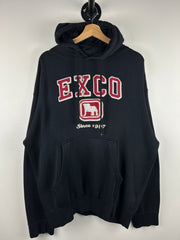 Vintage Y2K Exco Bulldog Embroidered Black Hoodie