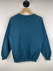 Vintage 90s Nike Swoosh Spellout Embroidered Teal Crewneck