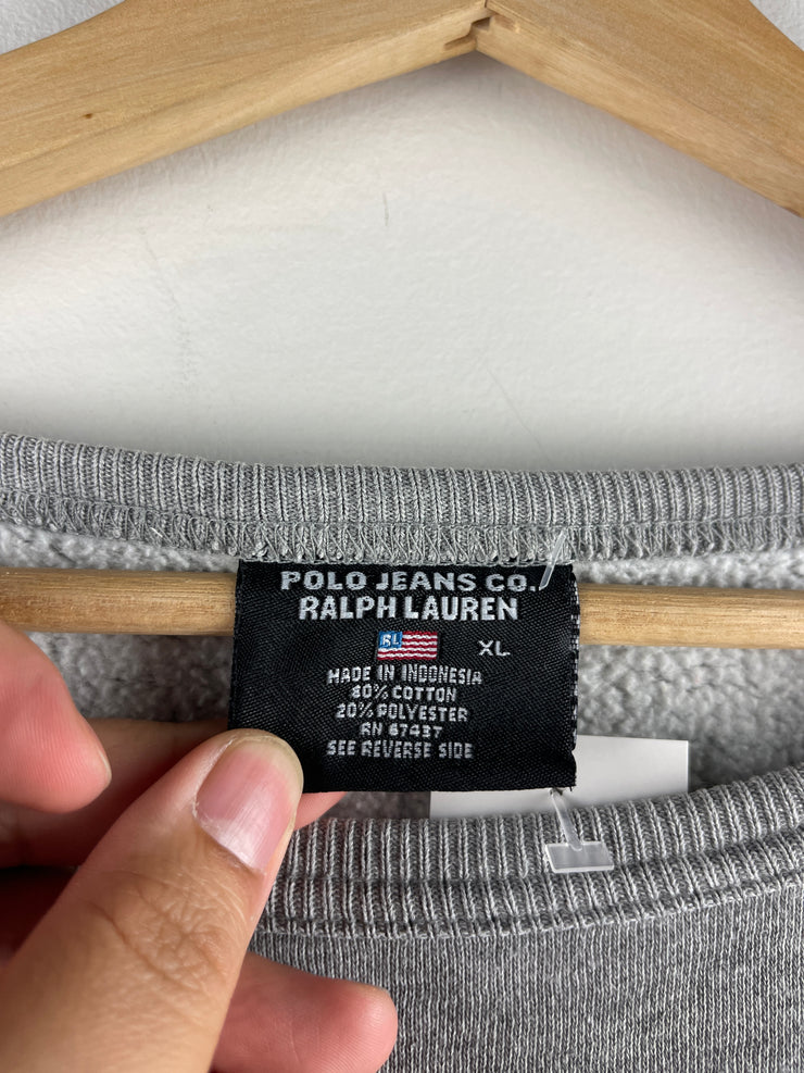 Vintage Polo Ralph Lauren Jeans Company Embroidered Grey Crewneck