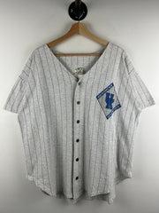 Vintage 90s Kentucky Wildcats Pin Stripe Grey Baseball Jersey
