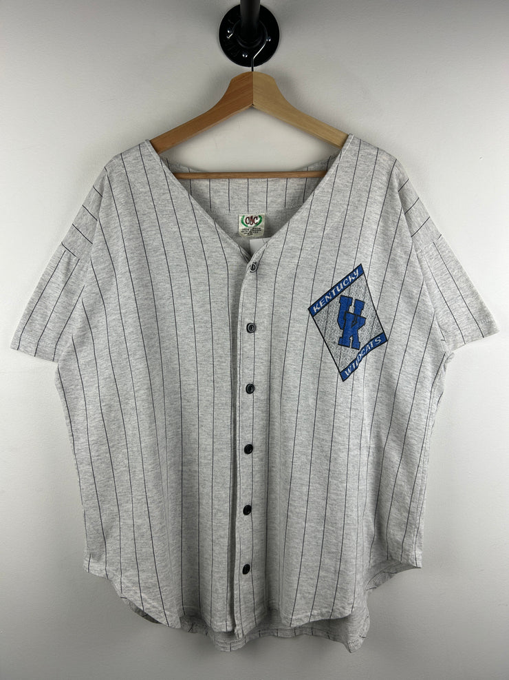 Vintage 90s Kentucky Wildcats Pin Stripe Grey Baseball Jersey