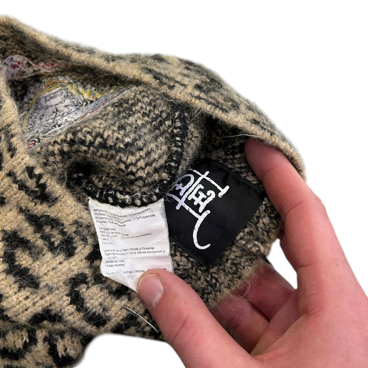 Vintage Y2K ED Hardy Tiger Leopard Print Beanie