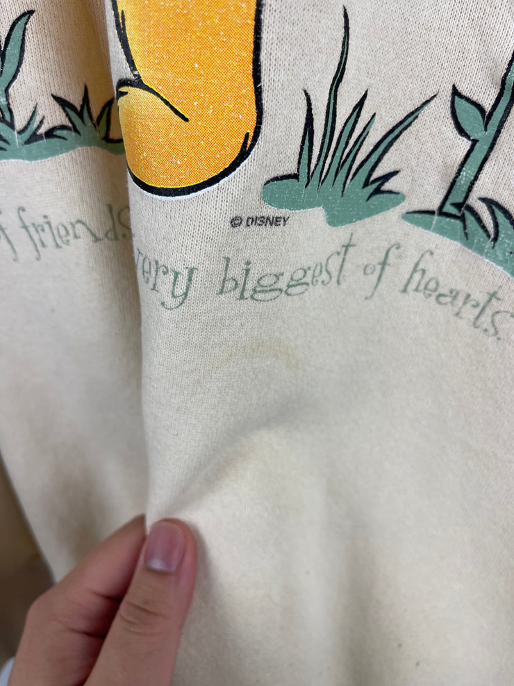 Vintage 90s Winnie The Pooh Flowers Yellow Crewneck