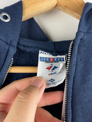 Vintage 90s Jerzees Blank Navy Zip Up Hoodie