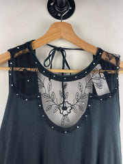 Vintage Y2K Fornarina Women's Black Open-Back Top