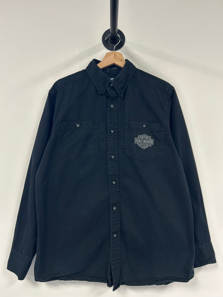 Vintage Harley Davidson Black Button Up Shirt