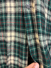 Vintage 80's JC Penny Virgin Wool Green Flannel