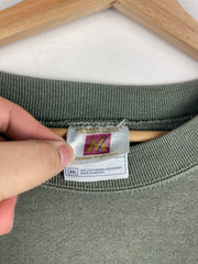 Vintage 90s Members Mark Blank Faded Olive Crewneck