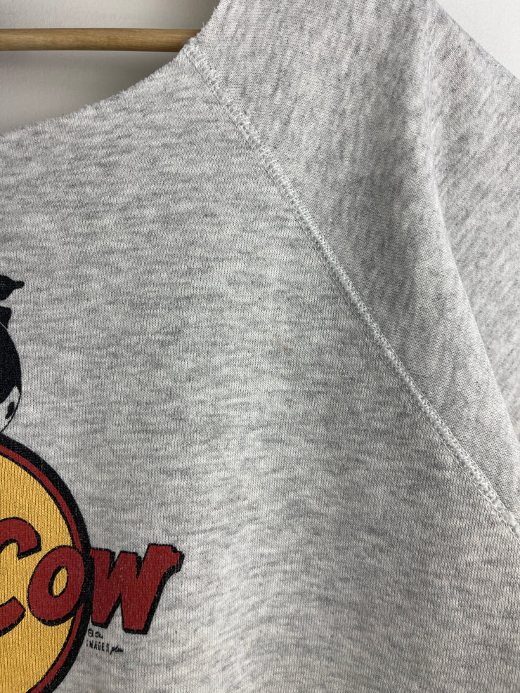 Vintage 90s Hard Cow Café Minnesota Cut Off Grey Crewneck
