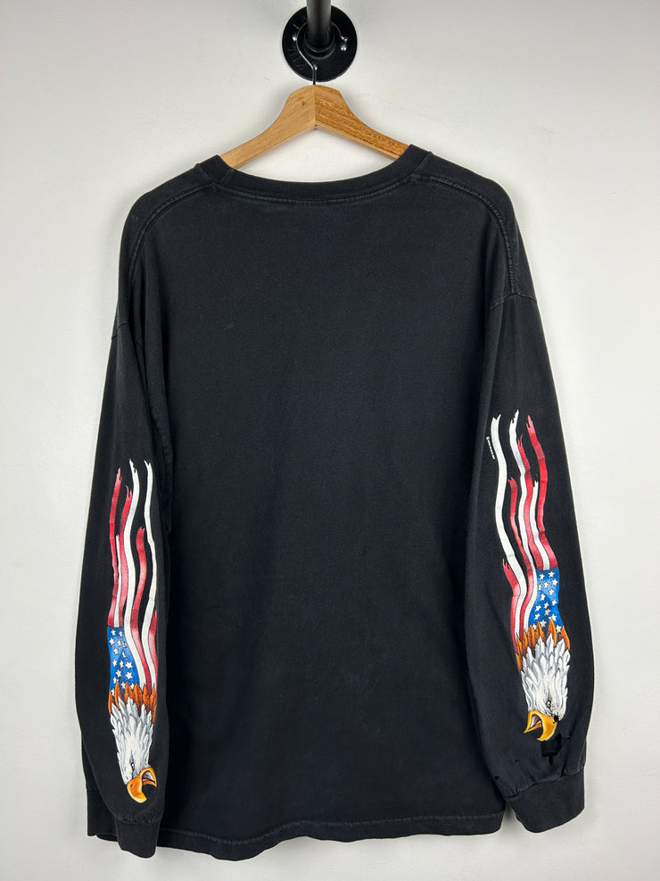 Vintage Eagle All Gave Some Some Gave All Flag Long Sleeve