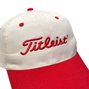 Vintage 90s Titleist Golf Script White & Red Strapback Hat
