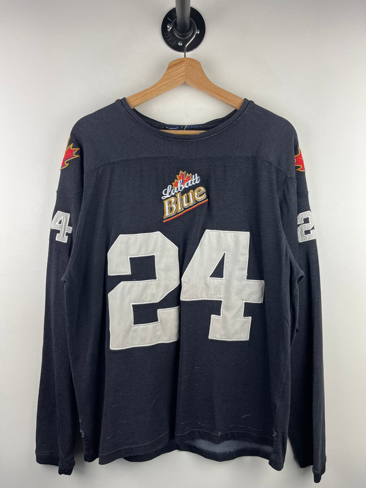 Vintage 90s Labatt Blue Beer Black Long Sleeve Jersey