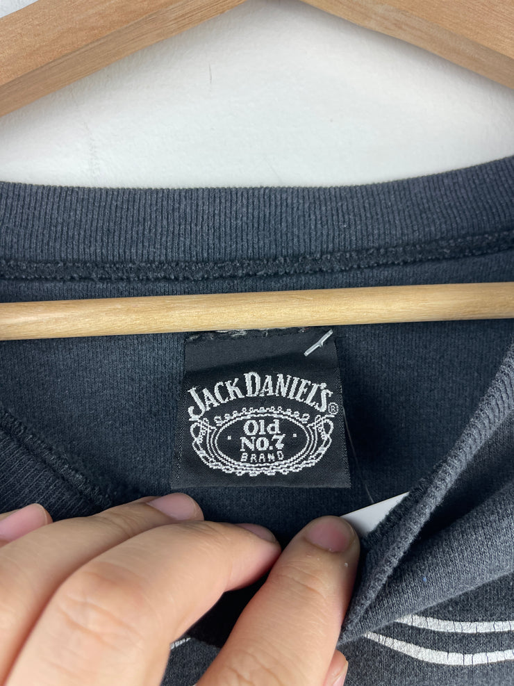 Vintage 90s Jack Daniels Whiskey Faded Black Crewneck