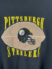 Vintage 90s NFL Pittsburgh Steelers Embroidered Black Crewneck